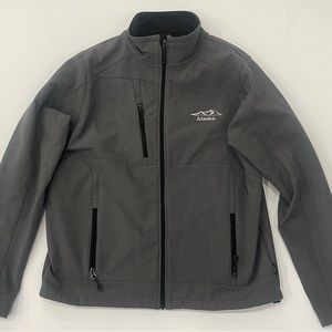 Landaway Grey Soft-shell Jacket Mens/Uni-sex Medium Zip Outdoor Alaska logo
